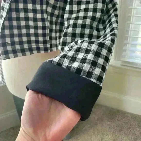 Lulus Medium Cropped Back White Gingham Checkered Jacket - Picture 4 of 8